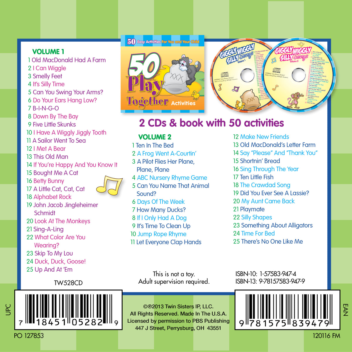 50 Giggly Wiggly Silly Songs [Audio CD, 2-Disc Set, Twin