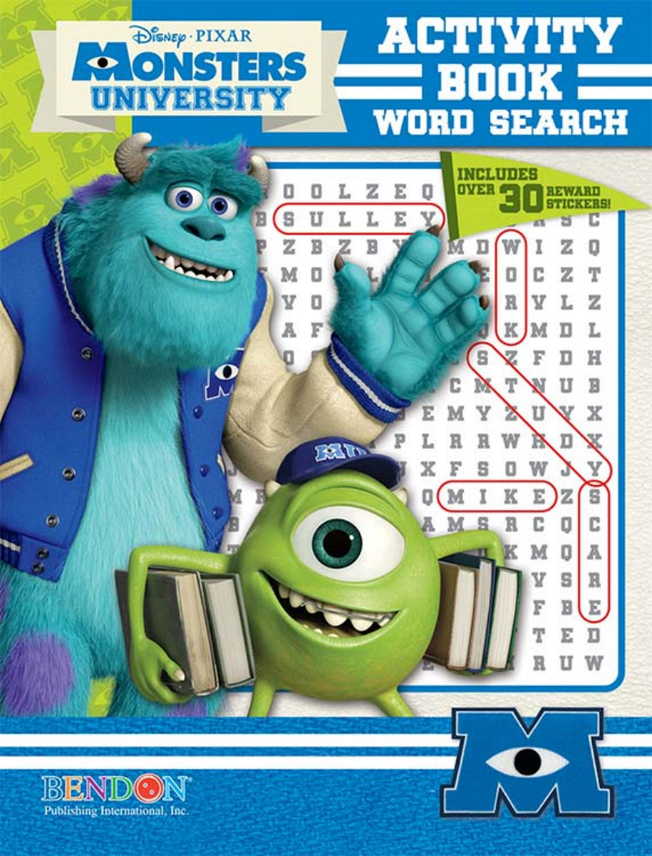 Monsters University 15-Puzzle Word Search Activity Book with Reward St –  KaleidoQuest