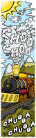 KaleidoQuest "Chugga… Chugga… CHOO CHOO" Colorable Bookmark - Train Theme (Pack of 12)