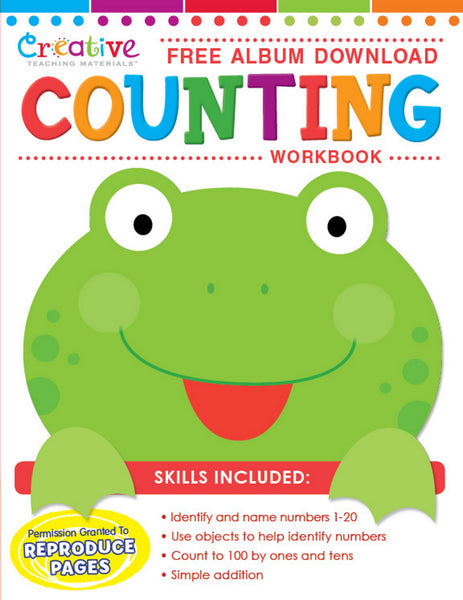 32-Page Counting Early Learning Workbook with Free Album Download [Staple-bound Paperback, Creative Teaching Materials, ©2015]