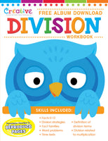 32-Page Division Early Learning Workbook with Free Album Download [Staple-bound Paperback, Creative Teaching Materials, ©2015]