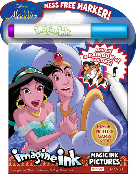 Aladdin 24-Page Imagine Ink Magic Pictures Activity Book
