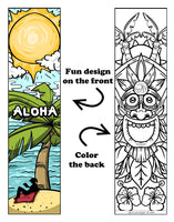 Bundle of 12 Disney Moana Grab & Go Play Packs and 12 KaleidoQuest 'Aloha' Island-Themed Colorable Bookmarks