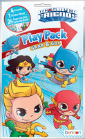 Bundle of 12 DC Superfriends Grab & Go Play Packs and 12 KaleidoQuest 'Everyday Heroes' Heroes-Themed Colorable Bookmarks