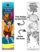 KaleidoQuest "Explore The Depths of Your Imagination" Colorable Bookmark - Ocean Theme (Pack of 12)