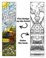 Bundle of 12 Thomas the Tank Engine Grab & Go Play Packs and 12 KaleidoQuest 'Chugga Chugga Choo Choo' Train-Themed Colorable Bookmarks