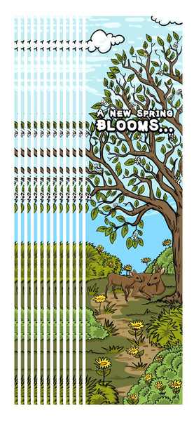 KaleidoQuest "A New Spring Blooms..." Colorable Bookmark - Spring Theme (Pack of 12)