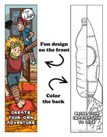 KaleidoQuest "Create Your Own Adventure" Colorable Bookmark - Imagination Theme (Pack of 12)