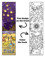 Bundle of 12 Peanuts Grab & Go Play Packs and 12 KaleidoQuest 'Summer Is A Blast!' Summer/Firework-Themed Colorable Bookmarks