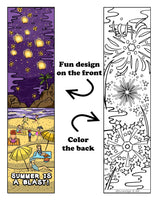 KaleidoQuest "Summer Is A Blast!" Colorable Bookmark - Summer Theme (Pack of 12)