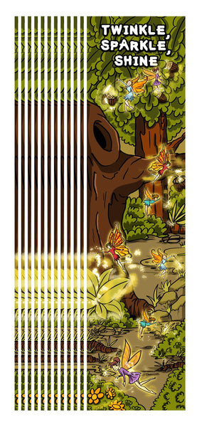 KaleidoQuest "Twinkle, Sparkle, Shine" Colorable Bookmark - Fairy Theme (Pack of 12)