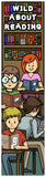 KaleidoQuest "Wild About Reading" Colorable Bookmark - Library Theme (Pack of 12)
