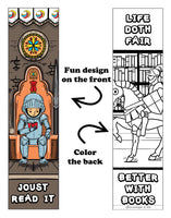 KaleidoQuest "Joust Read It" Colorable Bookmark - Knight Theme (Pack of 12)