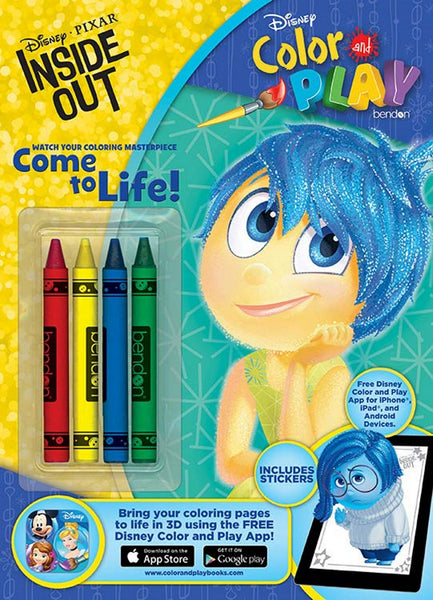 Inside Out 32-Page Coloring and Activity Book with Stickers and Crayons
