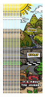 KaleidoQuest "It's About The Journey" Colorable Bookmark - Racing Theme (Pack of 12)