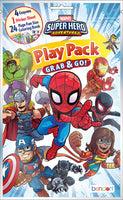 Bundle of 12 Marvel's Super Hero Adventures Grab & Go Play Packs and 12 KaleidoQuest 'Everyday Heroes' Heroes-Themed Colorable Bookmarks