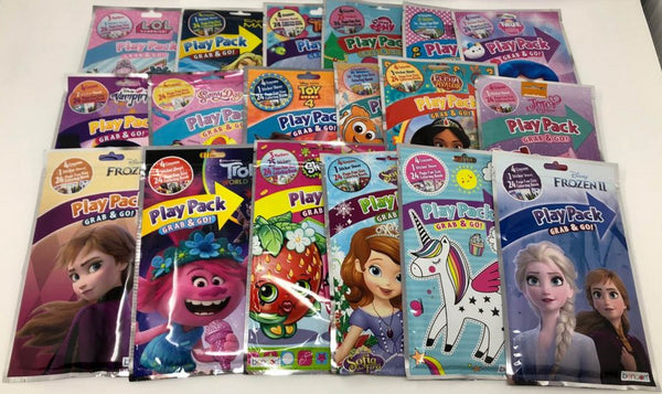 Bundle of 8 Girls Grab & Go Play Packs - Mixed Assortment Pack (No Repeats)