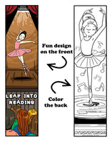 Bundle of 12 JoJo Siwa Grab & Go Play Packs and 12 KaleidoQuest 'Leap Into Reading' Ballet-Themed Colorable Bookmarks