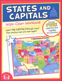 10-Page States & Capitals Wipe-Clean Workbook [Staple-bound Laminated Paperback, Twin Sisters®, ©2012]