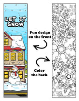 Bundle of 12 Disney Frozen 2 Grab & Go Play Packs and 12 KaleidoQuest 'Let It Snow' Winter-Themed Colorable Bookmarks