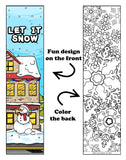 KaleidoQuest "Let It Snow" Colorable Bookmark - Winter Theme (Pack of 12)