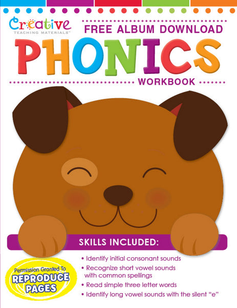 32-Page Phonics Early Learning Workbook with Free Album Download [Staple-bound Paperback, Creative Teaching Materials, ©2015]