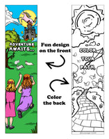 KaleidoQuest "Adventure Awaits…" Colorable Bookmark - Unicorn Theme (Pack of 12)